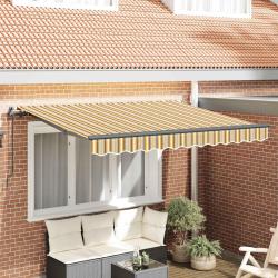 Auvent R&eacute;tractable Jaune et Gris 250 x 200 cm tissu