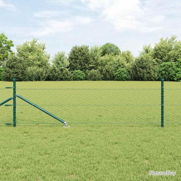 Cl�ture hexagonale avec poteau 25 x 0,5 m Vert for�t Maille
