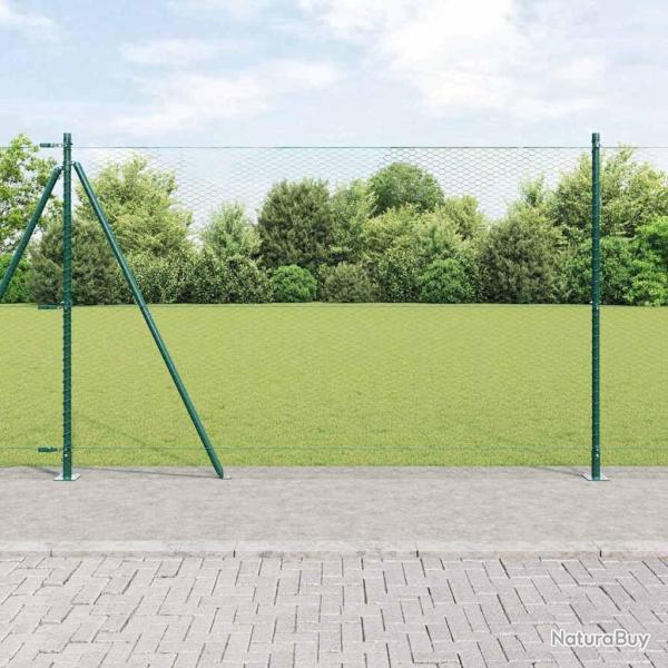 Cl�ture hexagonale avec base en b�ton 25 x 1,5 m Vert Maille