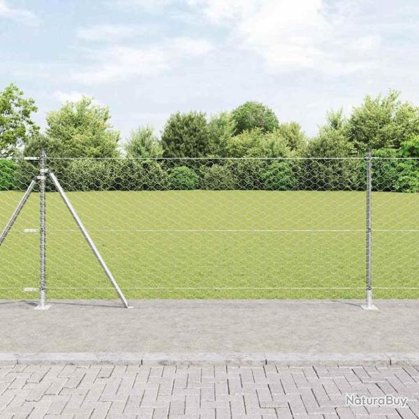Cl�ture hexagonale avec base en b�ton 25 x 1 m Acier galvanis�