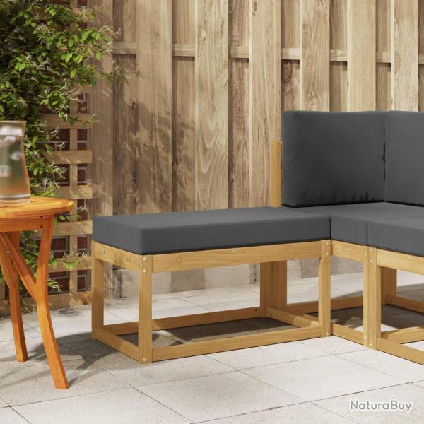 Banc de Jardin Blanc 80 x 43 x 45 cm Bois d'Acacia Massif