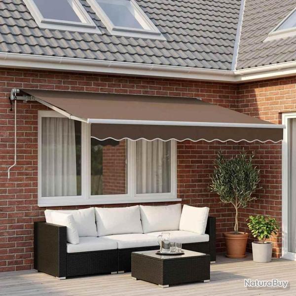 Auvent r�tractable Taupe 350 x 250 cm Tissu et Aluminium