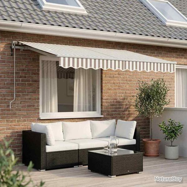 Auvent r�tractable Gris clair et blanc 350 x 250 cm