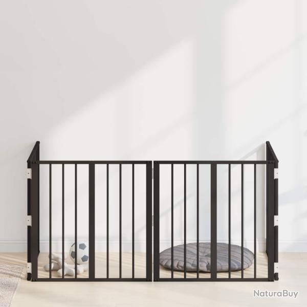 Porte pour chien 4 pcs Noir 60 x 60 cm Acier galvanis�