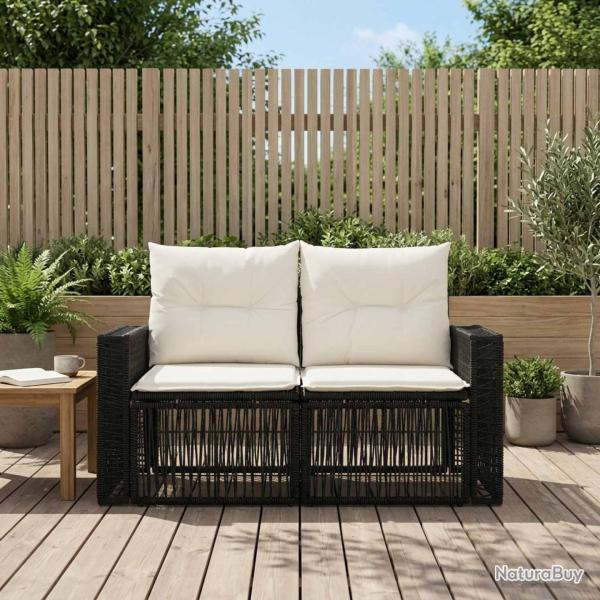 Canap� de jardin 2-Nombre de places Noir polyrotin