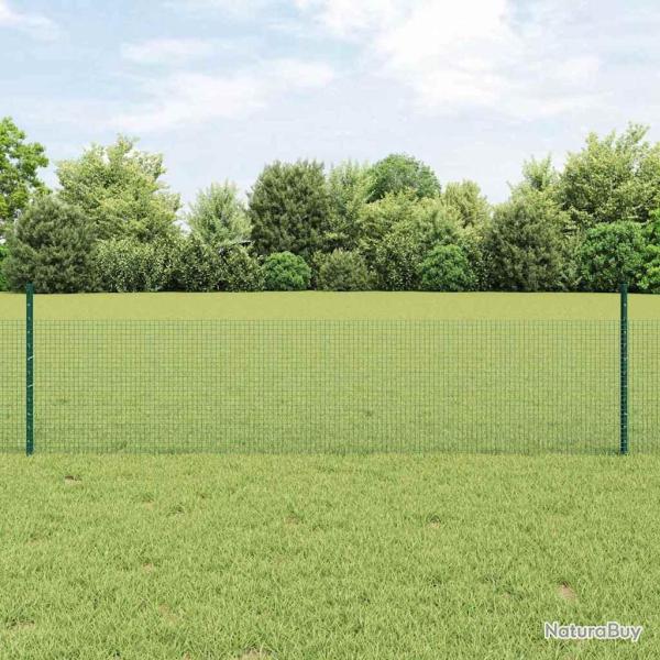 Cl�ture en fil soud� avec poteaux 50 x 0,5 m Vert Maille