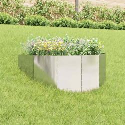Bordure de Pelouse 100 x 45 cm Acier Argent&eacute;