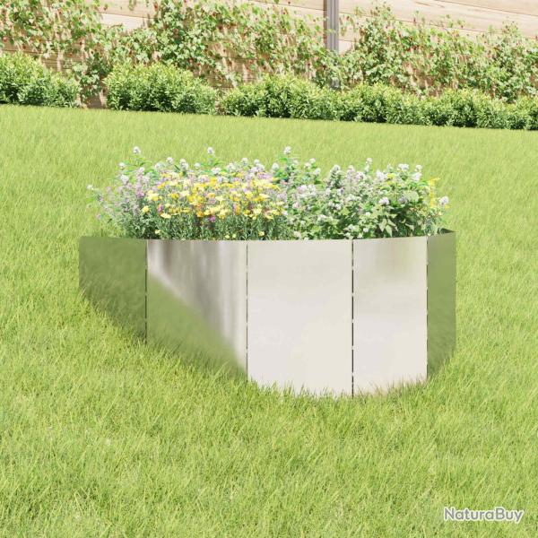 Bordure de Pelouse 100 x 45 cm Acier Argent�