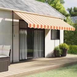 Tissu de remplacement de cantonni&egrave;re d'auvent jaune orange 4 m