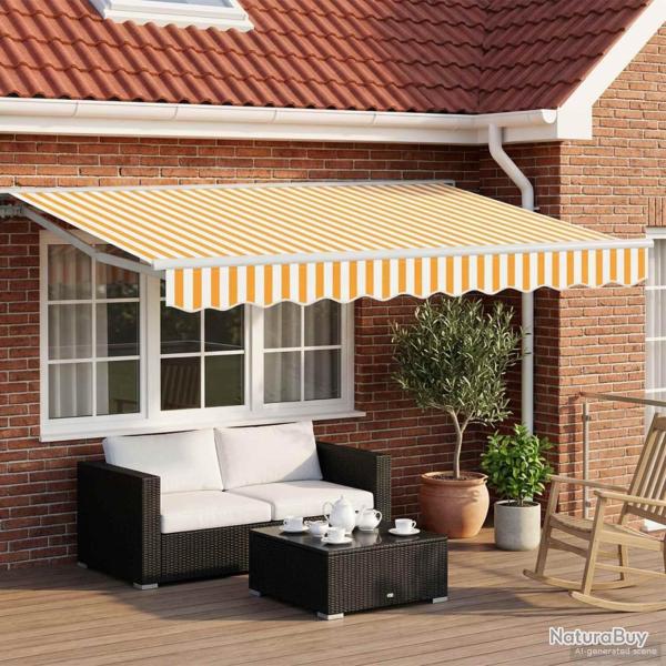 Auvent r�tractable �lectrique Jaune et blanc 3 x 2,5 m