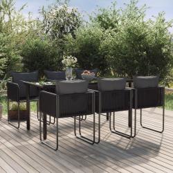 Ensemble &agrave; manger de jardin 7 pcs Noir