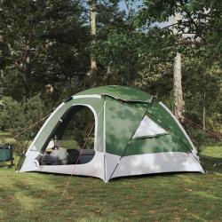 Tente en d&ocirc;me avec housse imperm&eacute;able amovible Vert 4 personnes