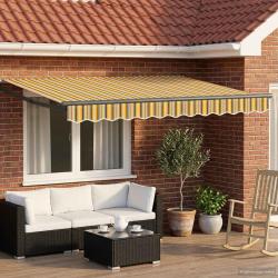Auvent r&eacute;tractable &eacute;lectrique Jaune, Gris, Anthracite 2,5 x 2 m