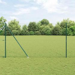 Cl&ocirc;ture hexagonale avec poteau 25 x 1,5 m Vert Maille