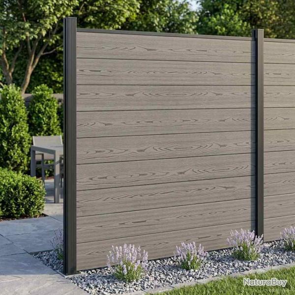 Ensemble de Cl�ture 175 x 186 cm WPC et Aluminium Gris