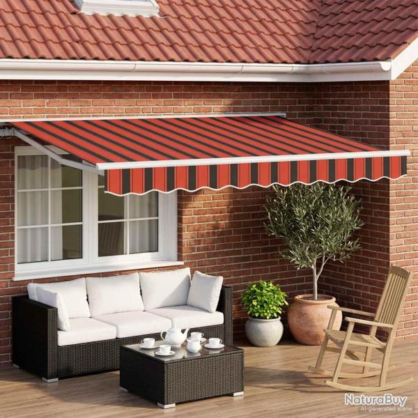 Auvent r�tractable �lectrique Orange, Noir et Blanc 2,5 x 2 m