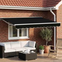 Auvent r&eacute;tractable &eacute;lectrique Noir et Blanc 3 x 2,5 m