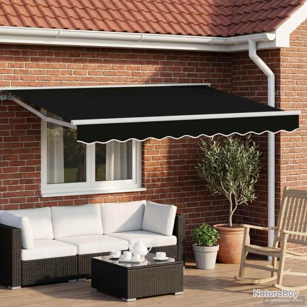 Auvent r�tractable �lectrique Noir et Blanc 3 x 2,5 m