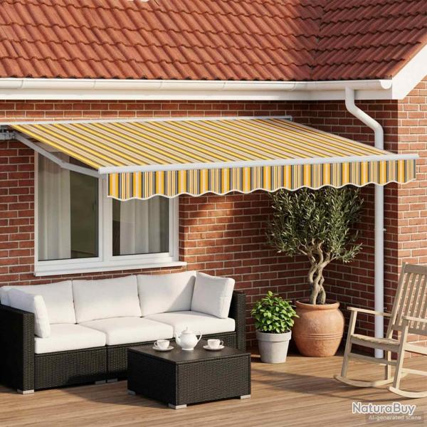 Auvent r�tractable �lectrique Jaune, Gris et Blanc 3 x 2,5 m