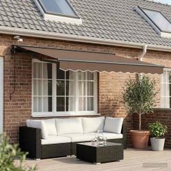 Auvent r&eacute;tractable &eacute;lectrique Taupe 3 x 2,5 m