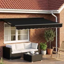 Auvent r&eacute;tractable &eacute;lectrique Noir et anthracite 3 x 2,5 m