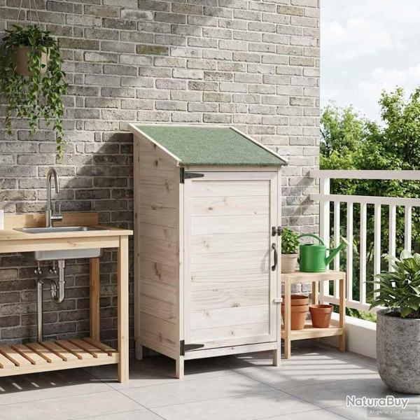 Abri de jardin Blanc 59 x 56 x 113,5 cm Bois de Sapin Massif