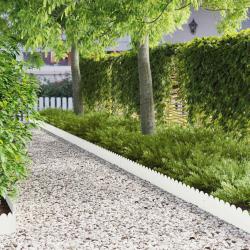 Bordure de Pelouse 20 pcs 103 x 20 cm Acier Blanc