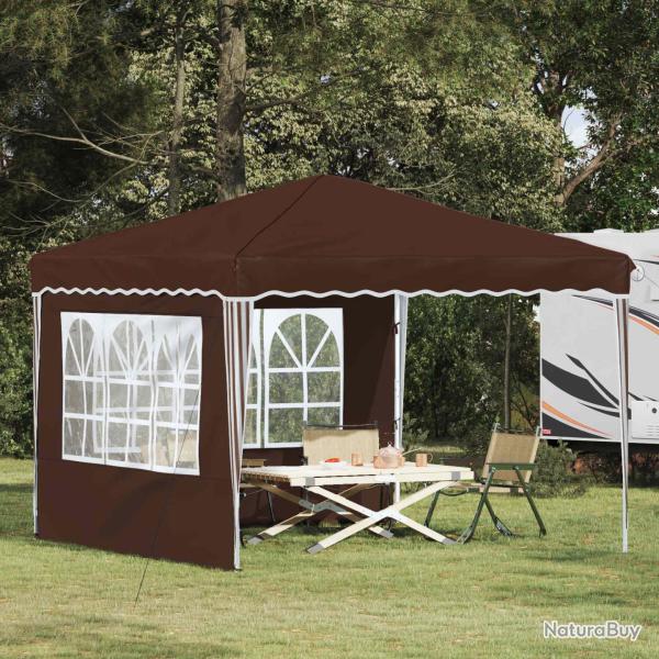 Tente de f�te pop-up 288 x 288 x 245 cm Marron Tissu Oxford