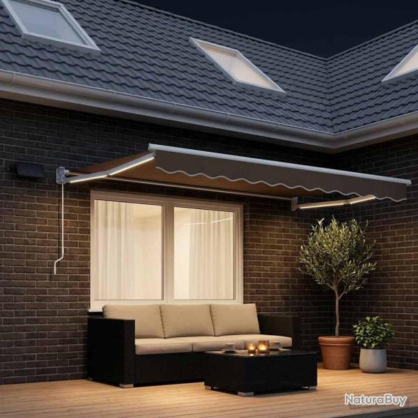 Store r�tractable manuel avec LEDs Taupe