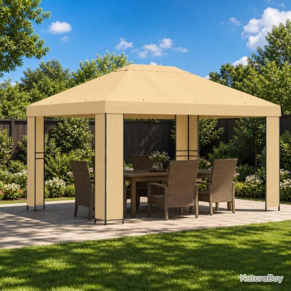 Pavillon 4 � 3 m Cr�me Polyester et Acier 190 gsm