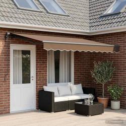 Auvent r&eacute;tractable Taupe 400 &times; 300 cm Tissu et Aluminium