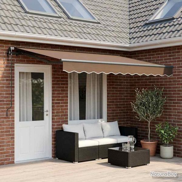 Auvent r�tractable Taupe 400 � 300 cm Tissu et Aluminium