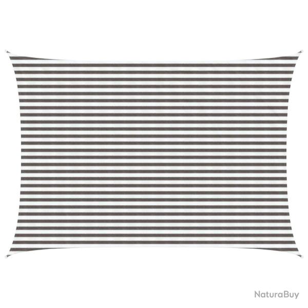 Voile d'ombre Gris clair et blanc 3 x 6 m HDPE
