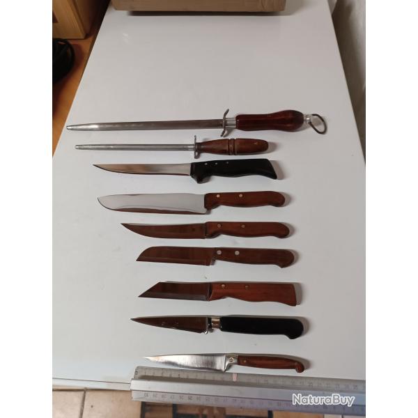 Lot couteaux ancien cuisine bouchet