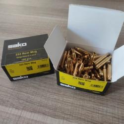 &Eacute;tuis SAKO 222remington Magnum non amorc&eacute;s NEUF 2 bo&icirc;tes de 100