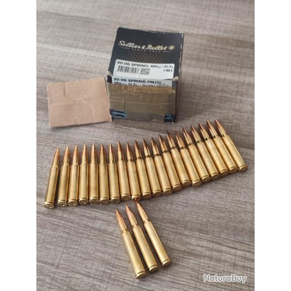 Bo�te de 20 cartouches 30-06 Springfield Sellier et Bellot 180grs 11,7g + 3 offertes