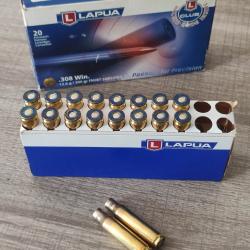 1 bo&icirc;te de 15 cartouches LAPUA 308 Winchester 13g 200gr FMJBT subsonic + 1 cartouche offerte