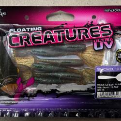 Leurres Fox Rage Creatures UV Shovel Shad 9cm green pumpkin