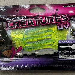 Leurres Fox Rage Creatures UV Shovel Shad 9cm chartreuse