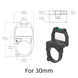 Loupe Tourelle X-ACCU Bague Montage 30mm Niveau Bulle Optique Lunette Chasse Tactique Vector Optics