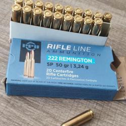 1 bo&icirc;te de 20 cartouches PPU 222 Remington SP 50gr 3,24g