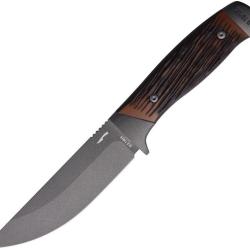 Couteau Fixe Schrade Frontier Lame Acier Inox Manche Luxewood &Eacute;tui Cuir SCH1203148