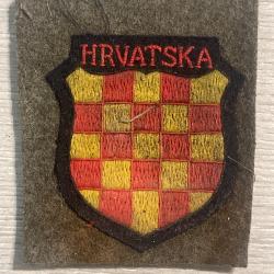 &Eacute;cusson de manche volontaire croates inscription HRVATSKA seconde guerre mondiale