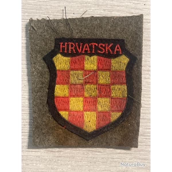 �cusson de manche volontaire croates inscription HRVATSKA seconde guerre mondiale