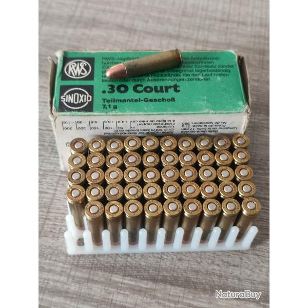 1 ancienne bo�te X50 cartouches 30 court RWS Sinoxid 7,1g 110grs fabrication allemande RFA