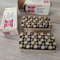 2 anciennes bo&icirc;tes x50 cartouches Winchester Western calibre 44-40 Winchester 200gr Soft point