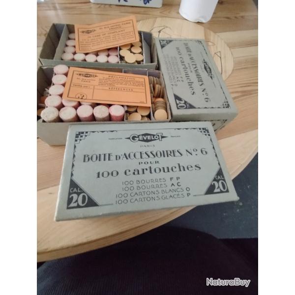 boite de rechargement cartons bourres g�velot cal 20