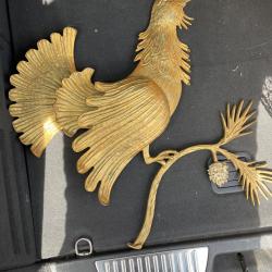 Coq Bruy&eacute;re BAVIERE 1875 Bronze dor&eacute; APPLIQUE MURALE