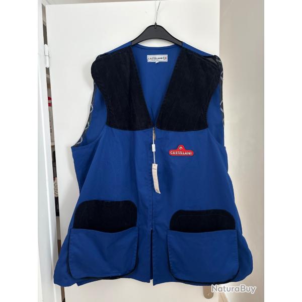 Gilet de ball trap castellani bleu