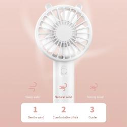 Mini Ventilateur portable de poche/ bureau USB rechargeable silencieux Blanc